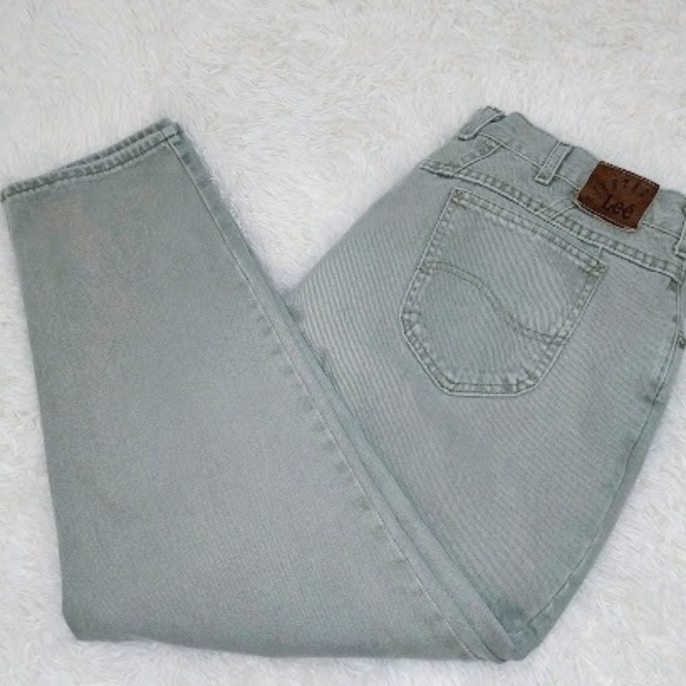 Vintage Lee Riveted Light Green Denim Jeans